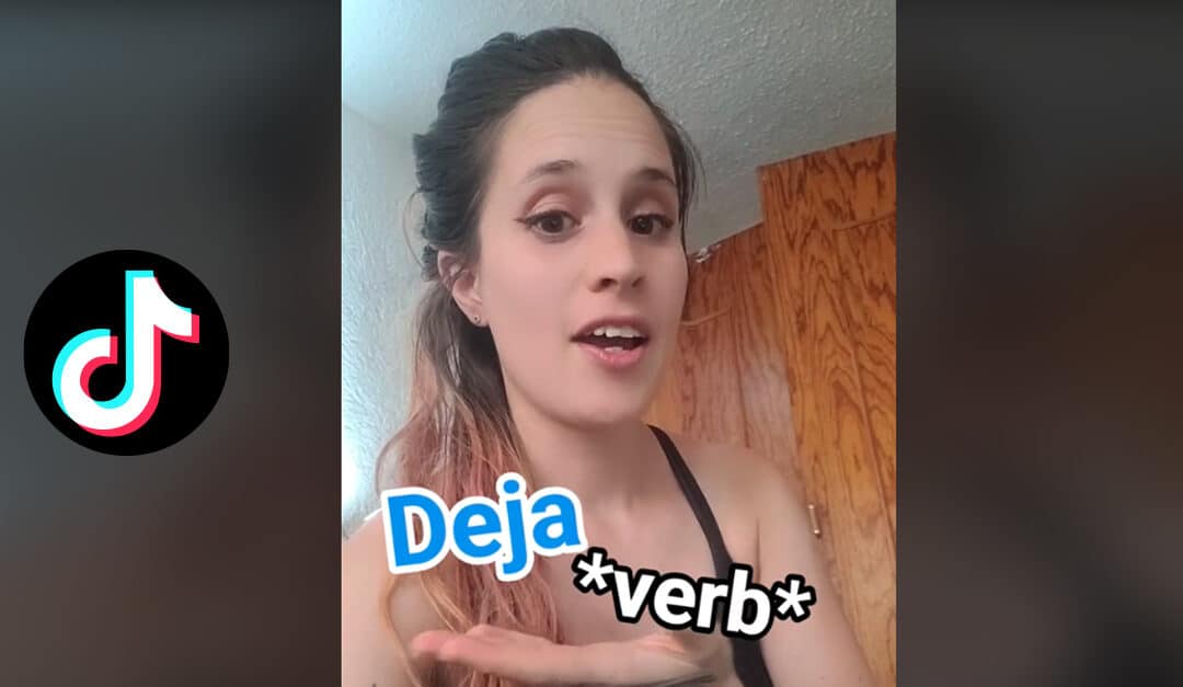 Screenshot of the TruFluency Kids TikTok Spanish Slang Lesson "Deja" Verb