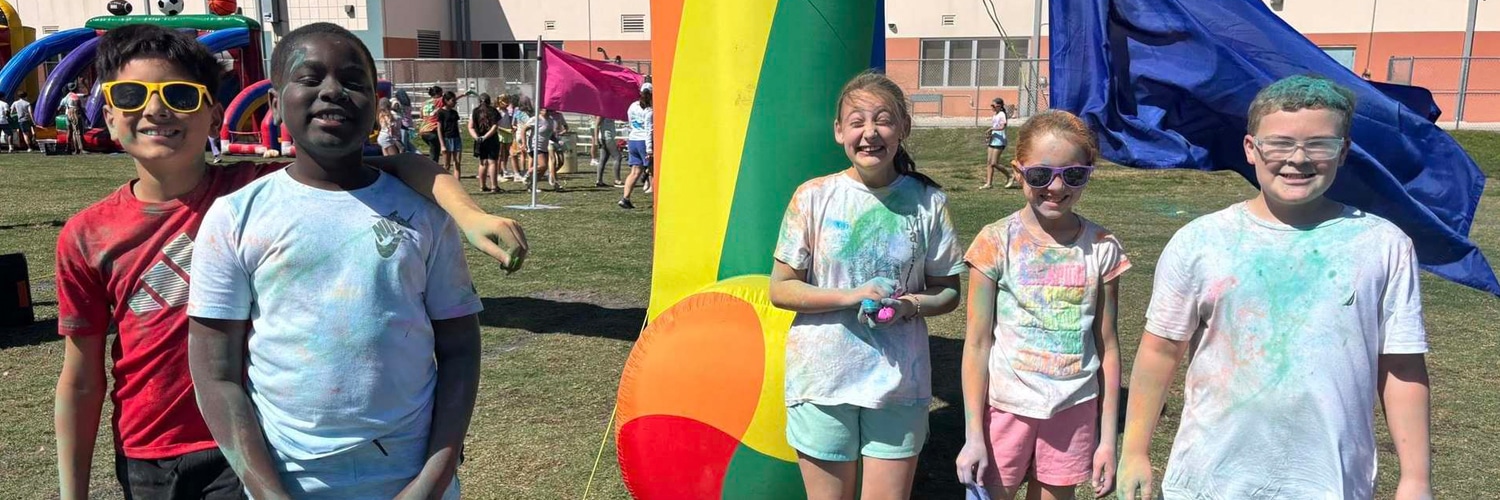 Children playing outside at Poinciana Elementary School Key West, Florida